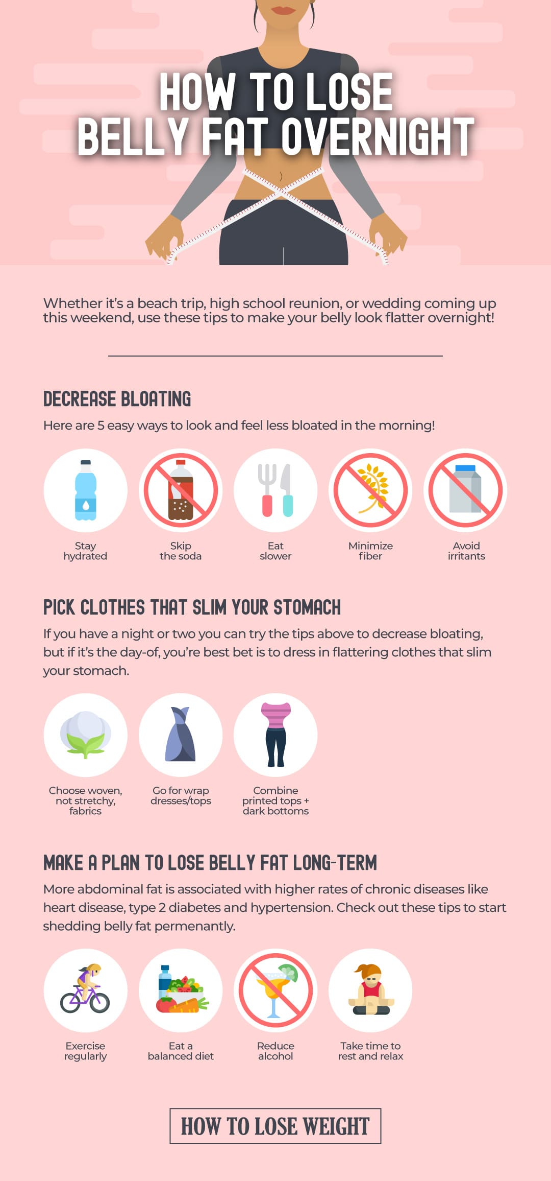 how to lose belly fat overnight - infographic
