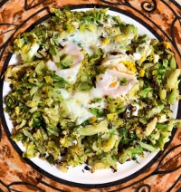 healthy breakfast on the go brussel sprout hash
