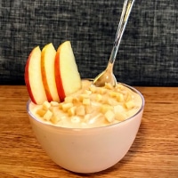 healthy breakfast on the go caramel apple bowl